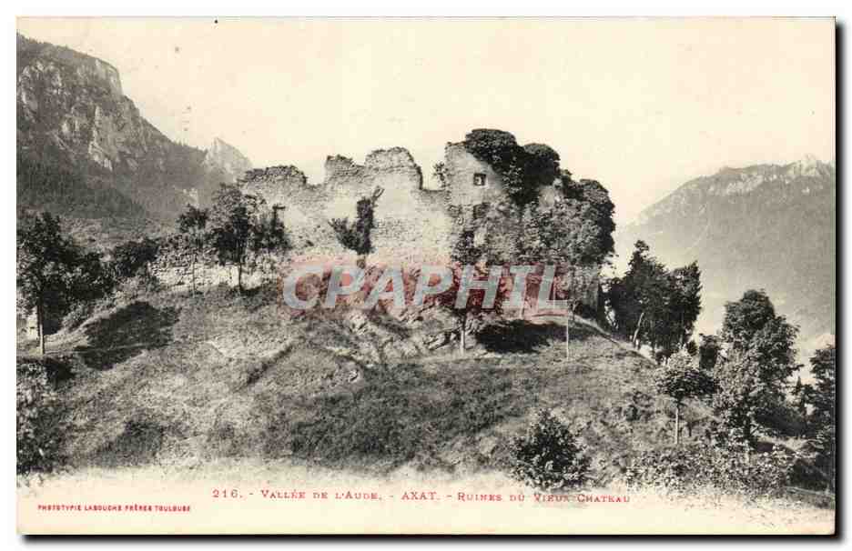 Axat - Ruines du Vieux Chateau - CPA 