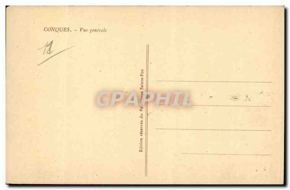 Conques - Vue Generale - CPA  — Rückseite