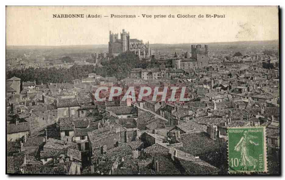 Narbonne - Panorama - Prise du Clocher de St Paul - CPA 