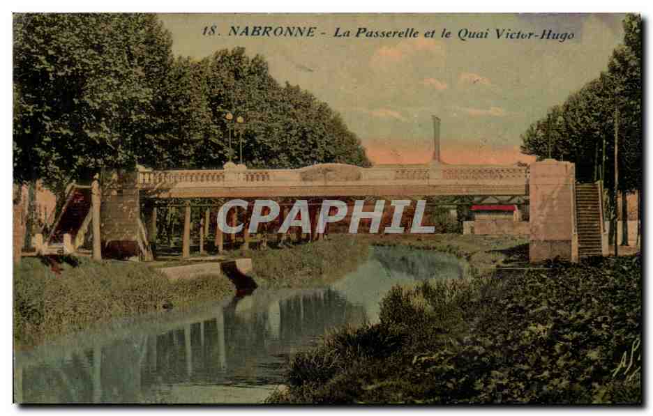 Narbonne - La Passerelle et le Quai Victor Hugo - CPA 