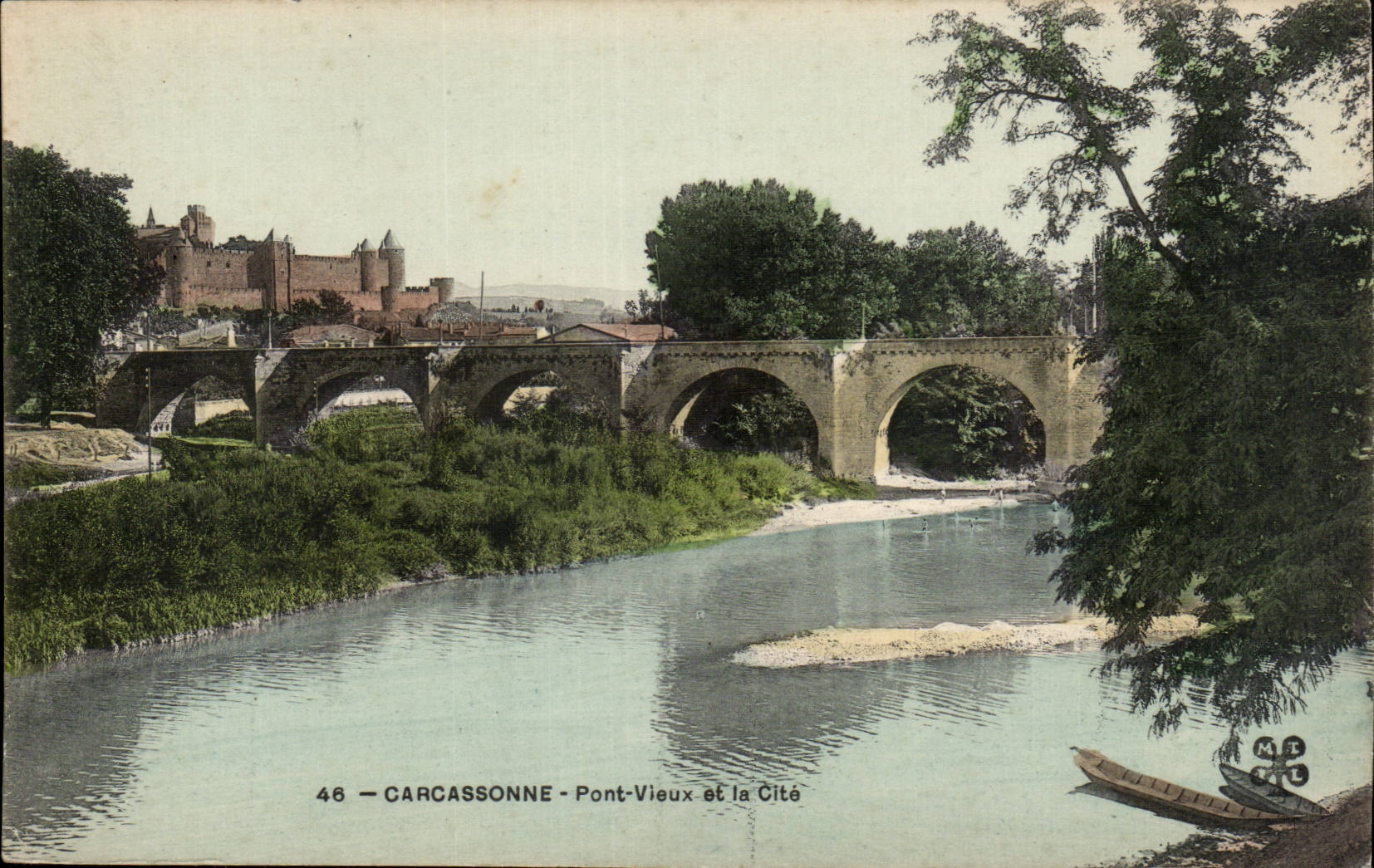 Carcassone - Pont Vieux et la Cite - CPA 