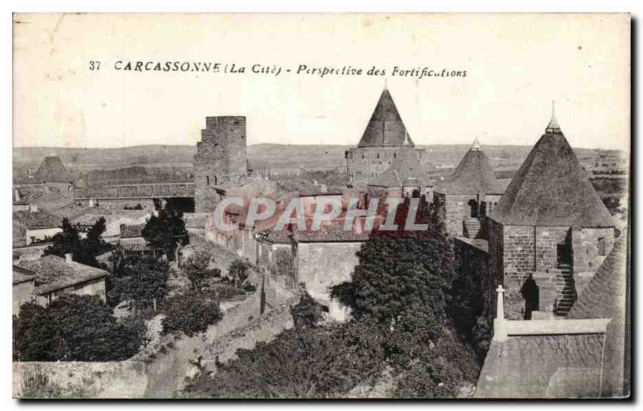 Carcassone - Perspectives des Fortifications - CPA 