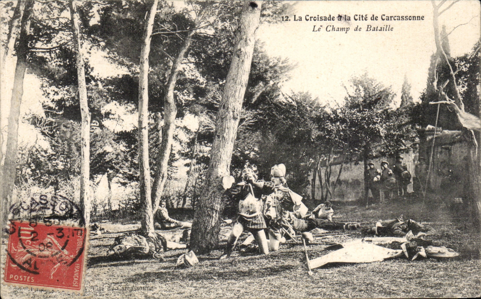 Carcassonne - La croisade Le champ de Bataille - CPA 