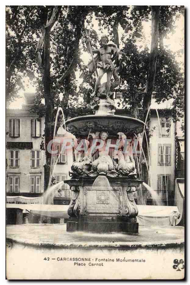 Carcassonne - Fontaine Monumentale - Place Carnot - CPA 