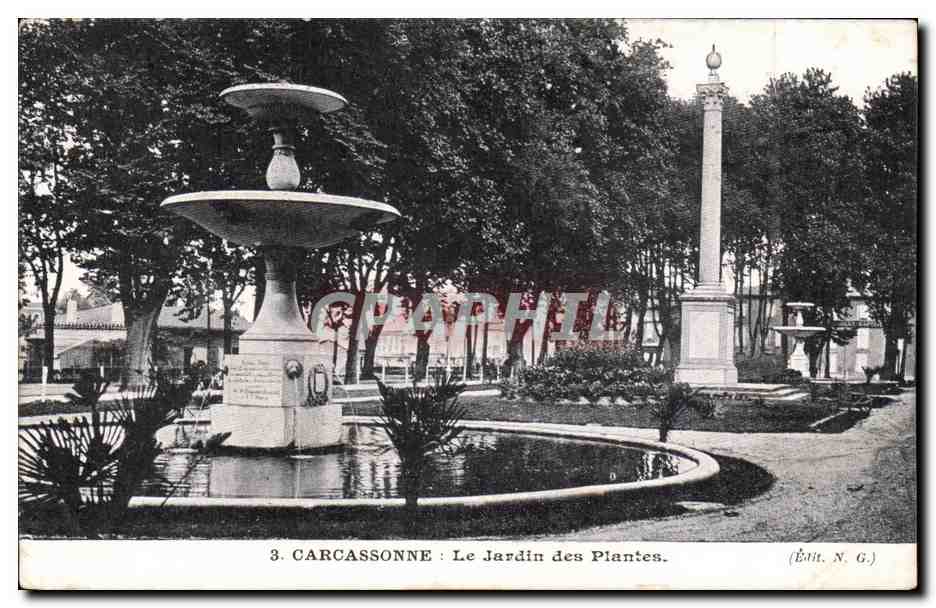 Carcassonne - Le Jardin des Plantes - CPA 