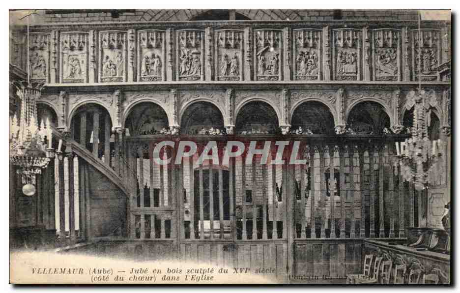 Villemaur - Jube en bois sculpte - CPA 
