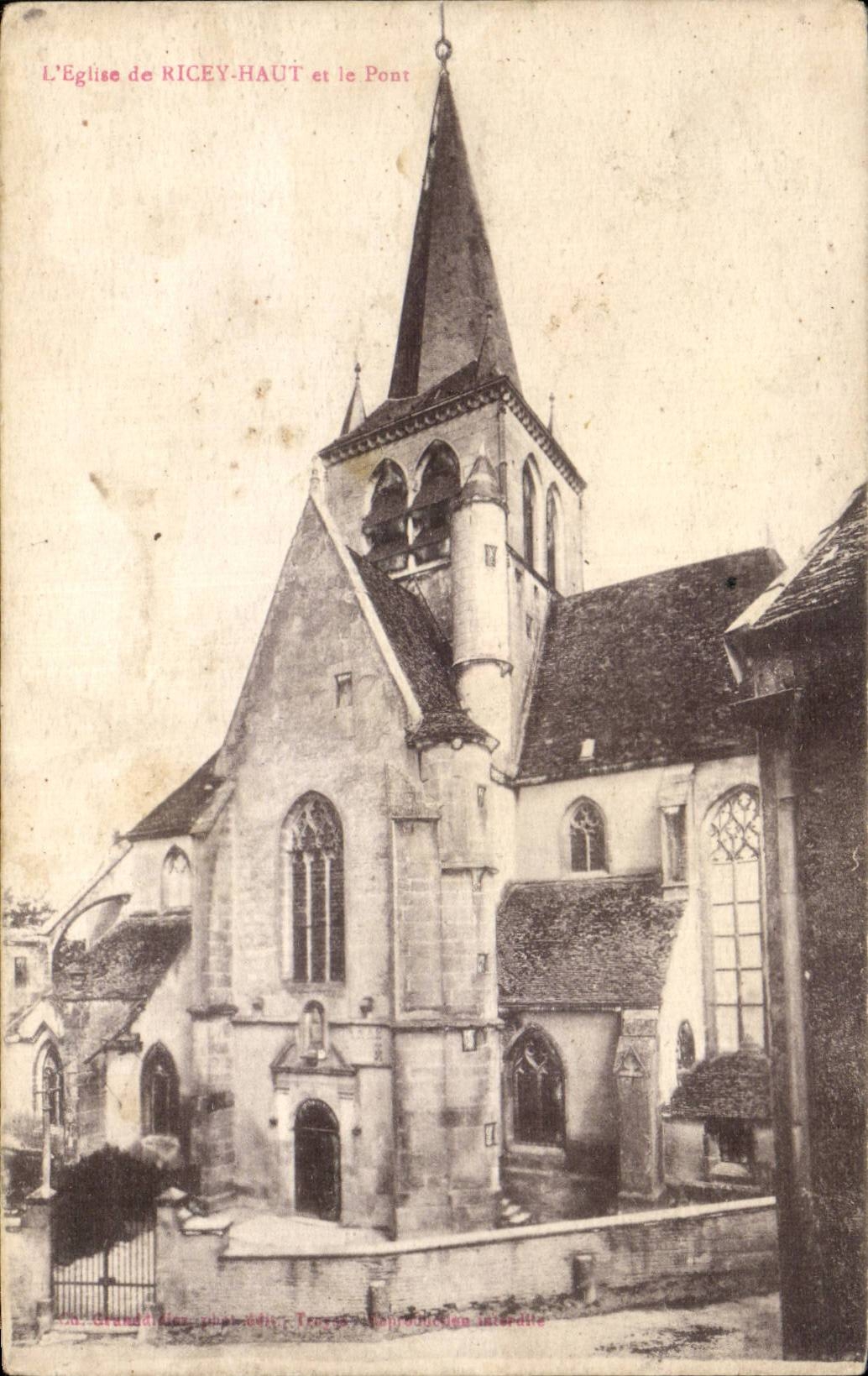 L'Eglise Ricey Haut et le Pont - CPA 