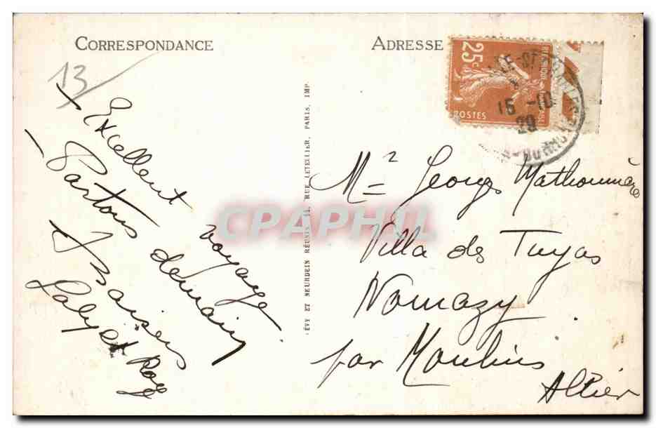 Chateau d'If - Illustration - Edmond Dantes jete a la mer - CPA  — Verso