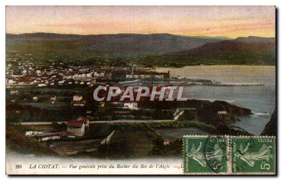 La Ciotat — allgemeiner Blick vom Rocher du Bec de l'Aigle — unbekannter Verlag, Nr. 20