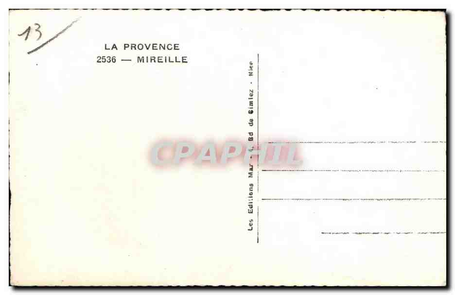 Fantaisie - Femme - La Provence eille - CPSM  — Rückseite