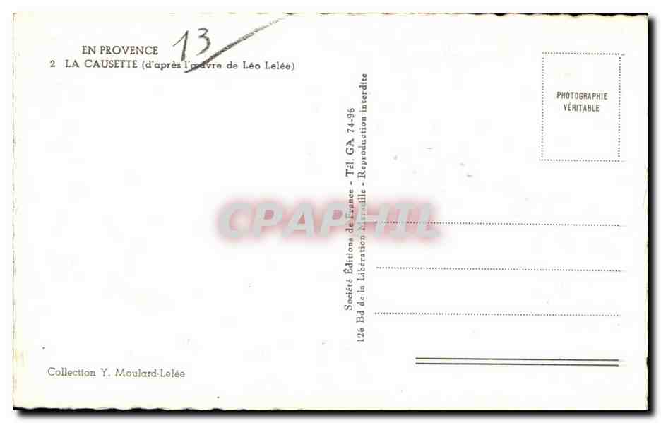 Fantaisie - Femme - Folklore - En Provence - La Causette - - CPA  — Rückseite