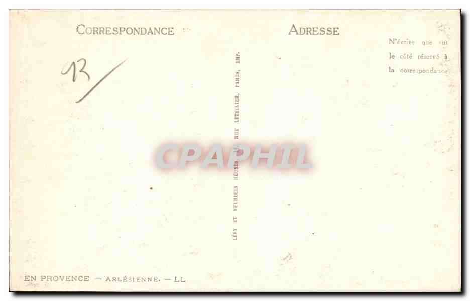 Fantaisie - Femme - Folklore - En Provence - Arlesienne- - CPA  — Rückseite