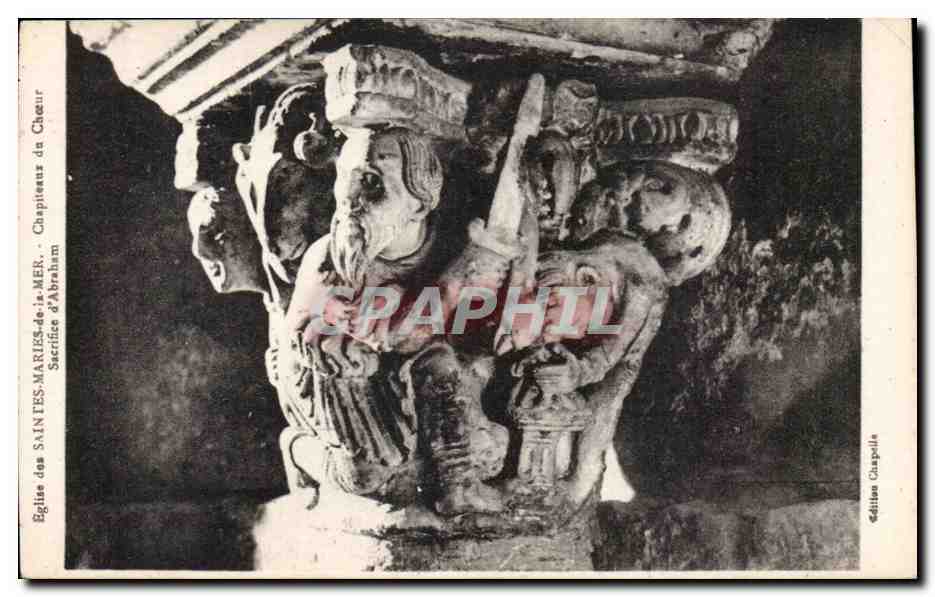 Église des Saintes-Maries-de-la-Mer - Chapiteaux du Chœur - Sacrifice d'Abraham