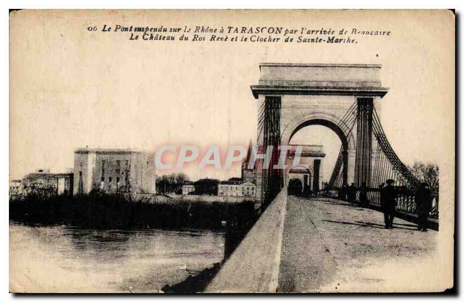Tarascon - Le Pont suspendu sur le Rhone - CPA 