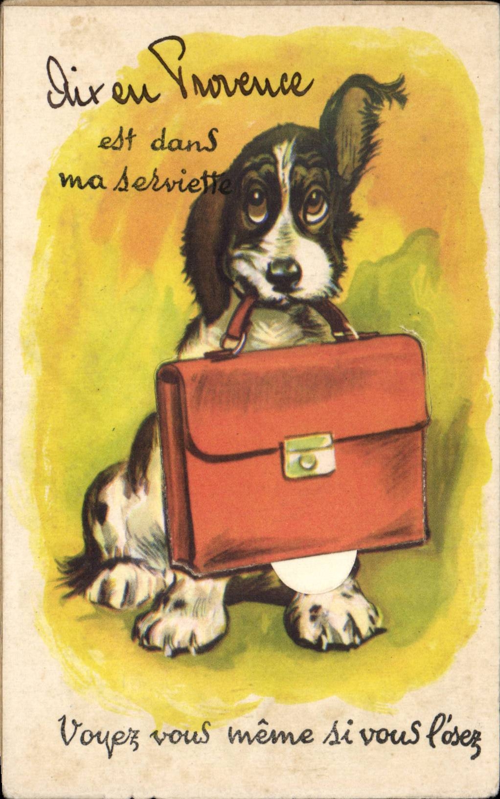 CARTE A SYSTEME Animaux - Chien - dog - Illustration - Voyez vous meme si vous l'osez - CPA