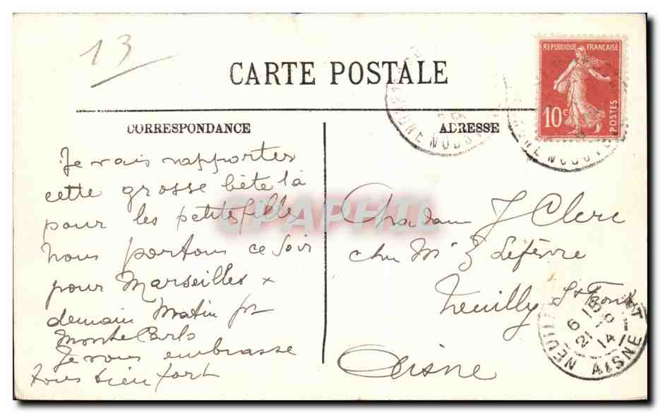 Tartarin de Tarascon — a dompté la Tarasque — éditeur Bélaït, n° 19/51R — Verso
