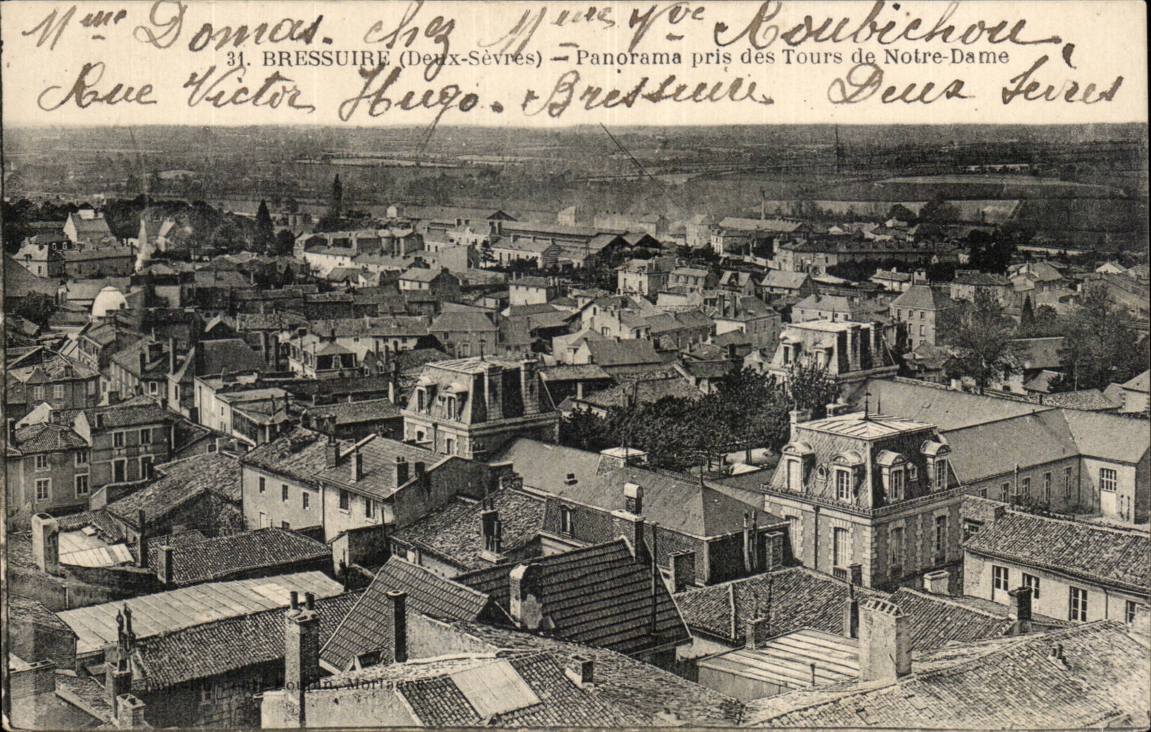 Bressuire - Panorama pris des Tours de Notre Dame - CPA 