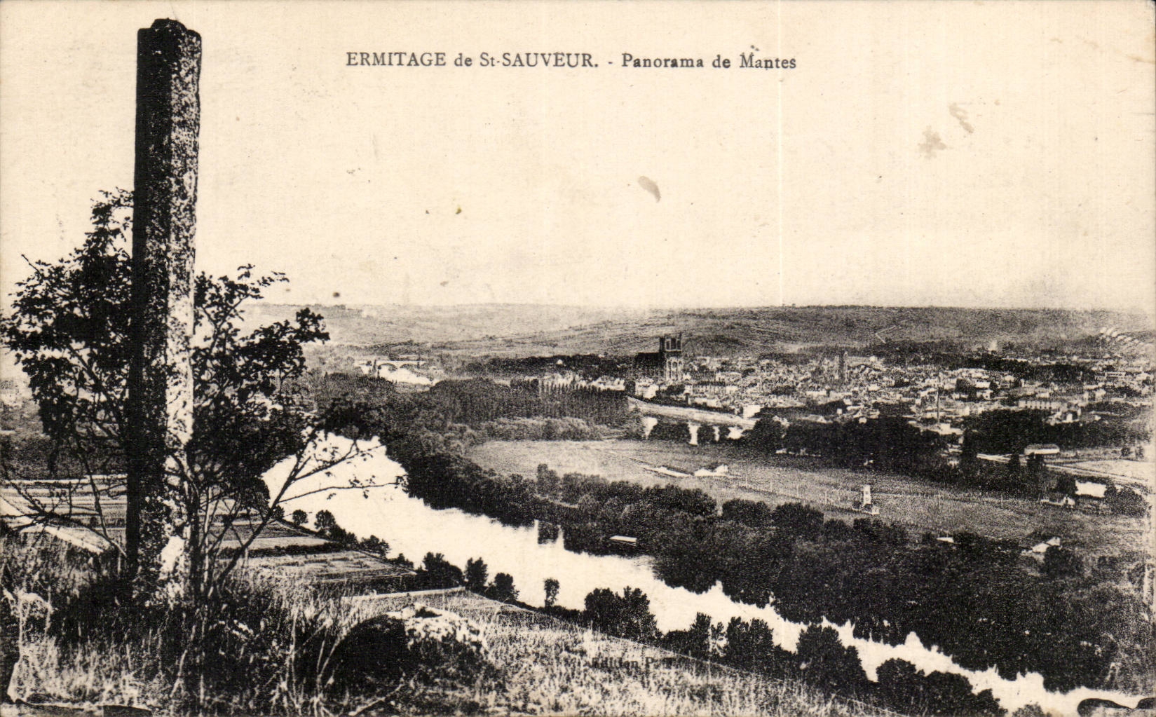 Ermitage de Saint Sauveur - Panorama de Mantes CPA 