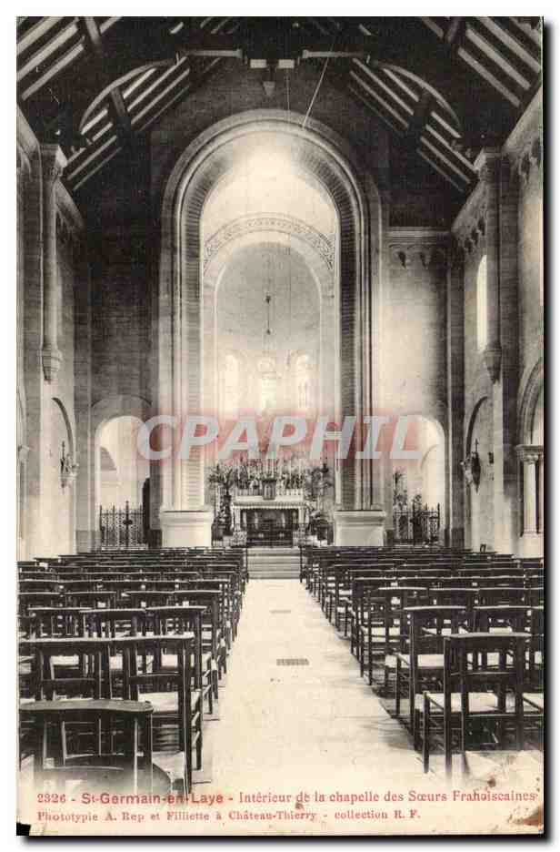 Intérieur de la chapelle des Sœurs Frahoiscaines — St-Germain-en-Laye — Phototypie A. Rep et Filliette à Château-Thierry