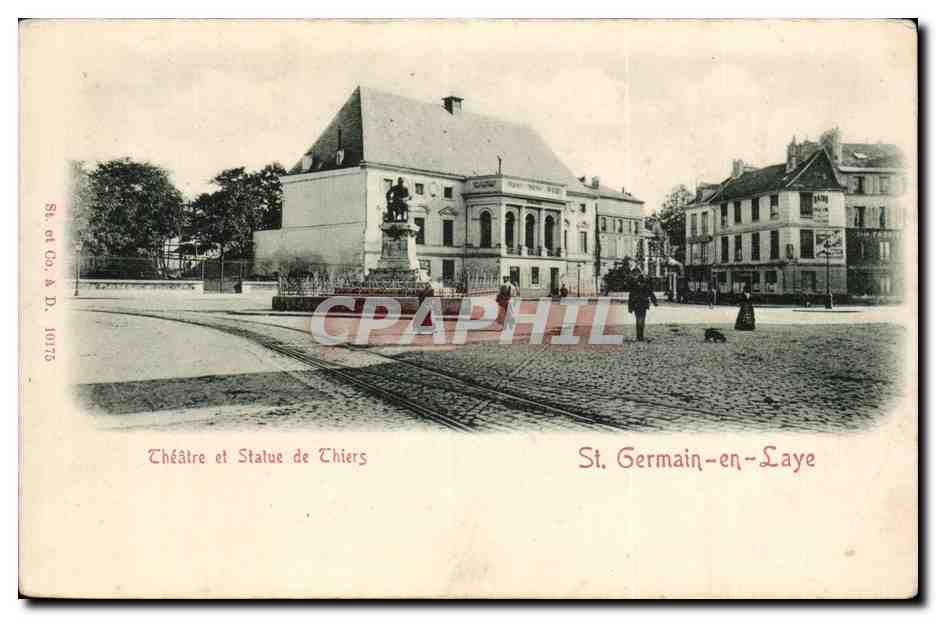 St Germain en Laye - Theatre et Statue de Thiers - CPA 