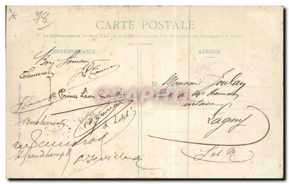 St Germain en Laye - Foret - La Mare aux Canes - chien - dog - CPA  — Verso
