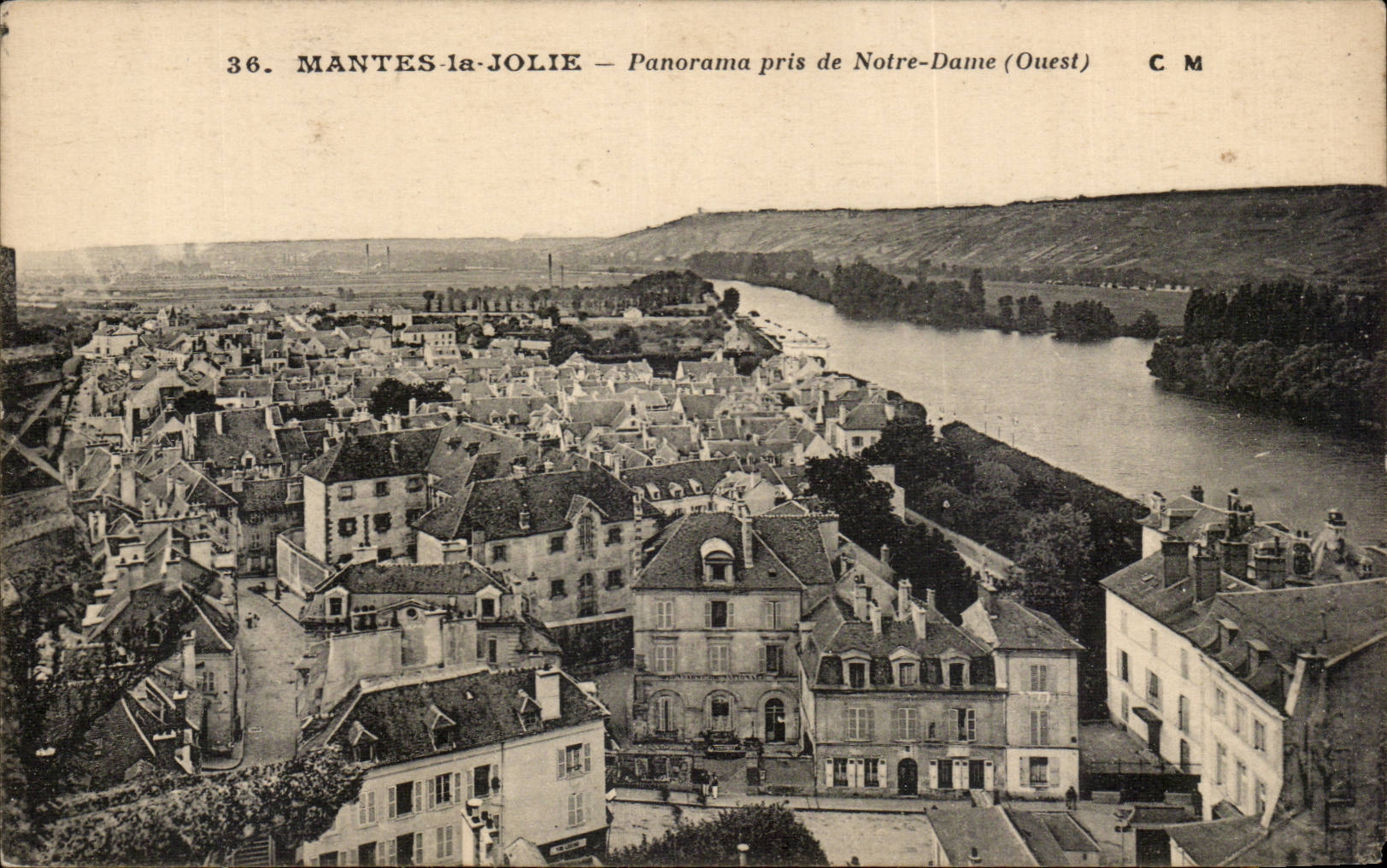 MANTES-la-JOLIE — Panorama pris de Notre-Dame (Ouest) — C M