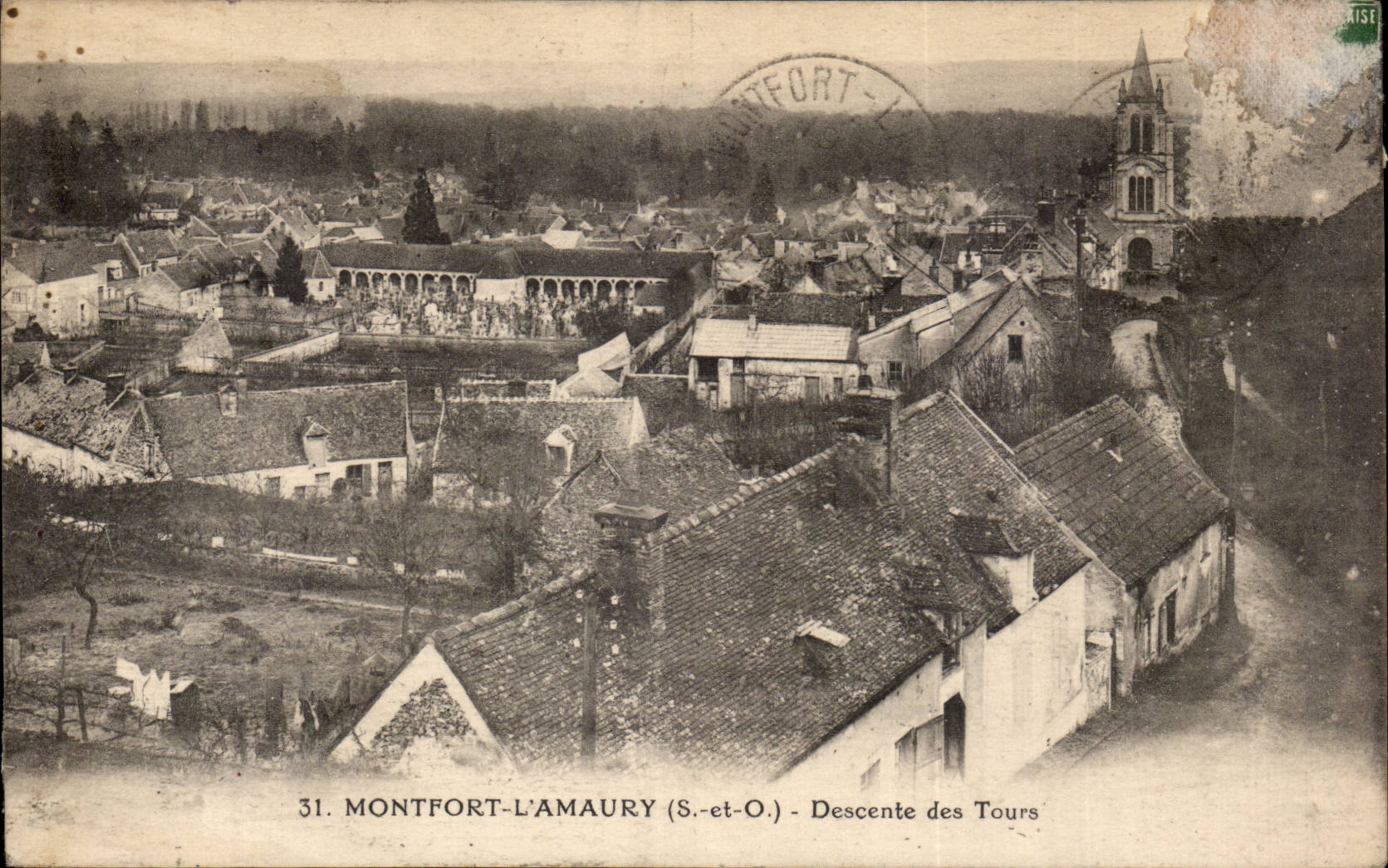 Montfort-l'Amaury (S.-et-O.) — Descenso de las Torres — Unión Fot. París de la Sone