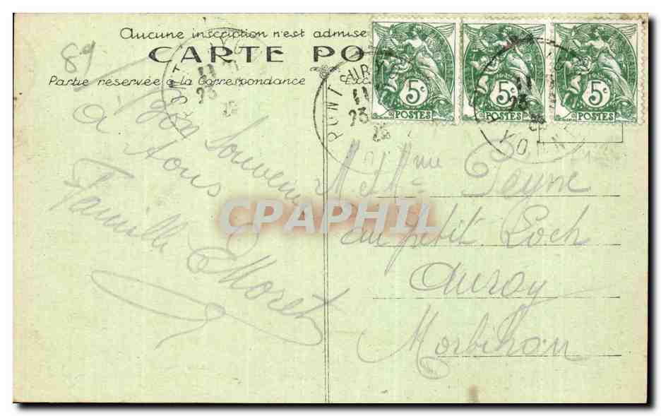 Sens (Yonne) — Die Yonne, die nördliche Spitze der Insel und der Mont Saint-Martin — Sammlung J. D. Sens — Rückseite