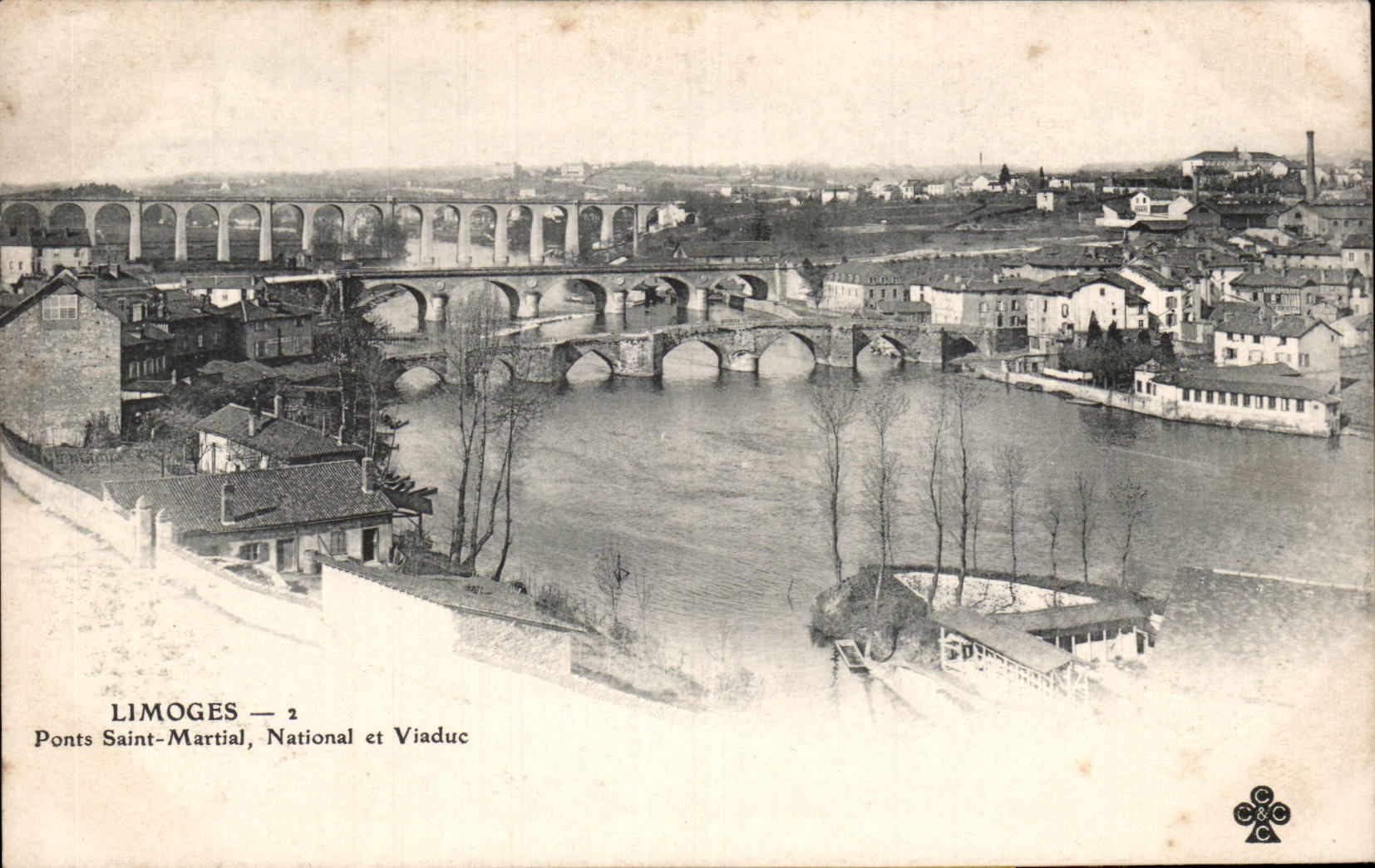 Limoges - Ponts Saint Martial - National et Viaduc CPA 
