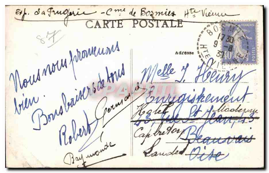 Haute Vienne - Nos Campagnes Pecheur CPA  — Rückseite