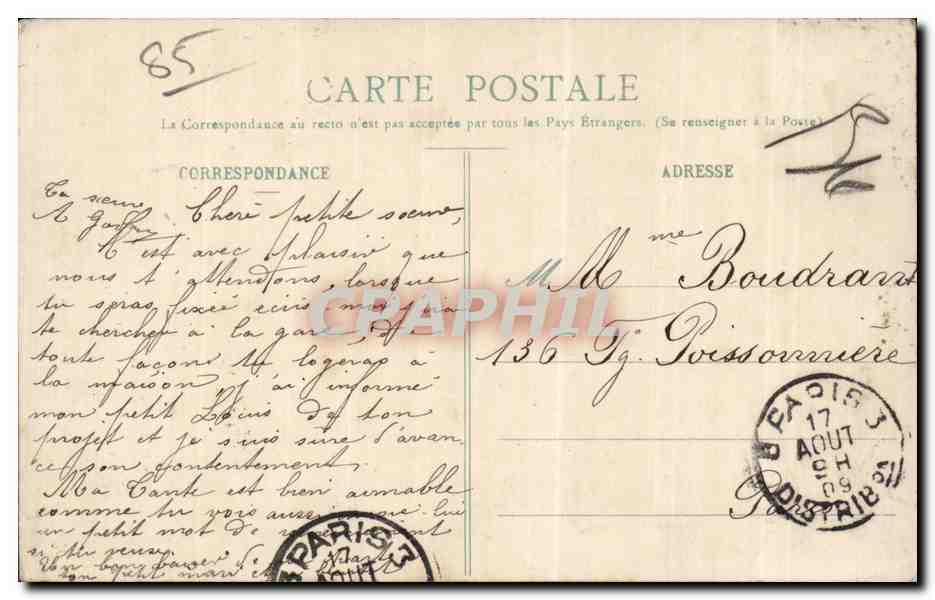 Folklore - Costumes - Les Adieux de la Sablaise - Femme - CPA  — Verso
