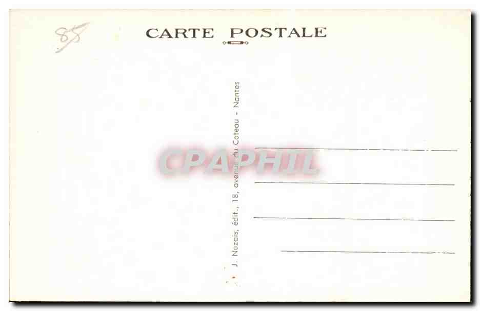 Les Sables-d'Olonne (Vendée) — Entrée du port vers 1835 — J. Nozais, éditeur, Nantes — Verso