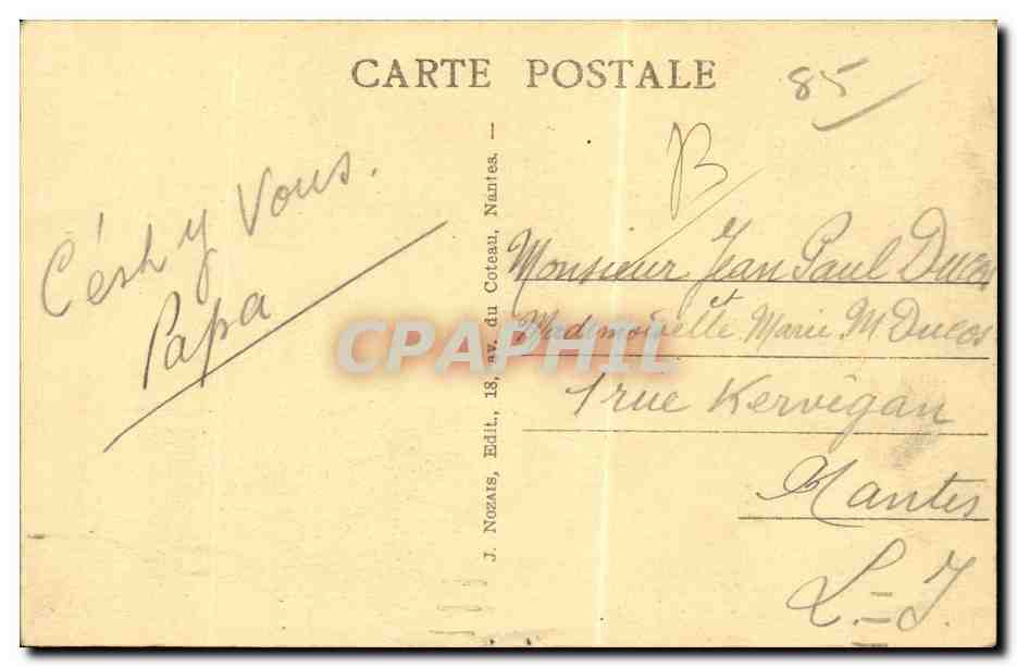 Deux enfants — Pays Maraichin — J. Nozais, éditeur, n°52 — Verso
