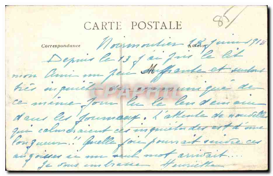 Noirmoutier — Les ruines du fort St-Pierre vues du bois de la Chaize — Artaud-Nozais, Nantes — Verso