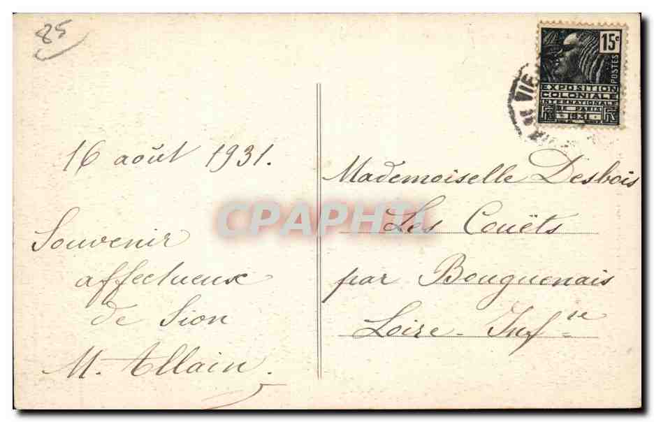 CPA Sion pres Croix de Vie Un coin de la belle foret de pins — Back