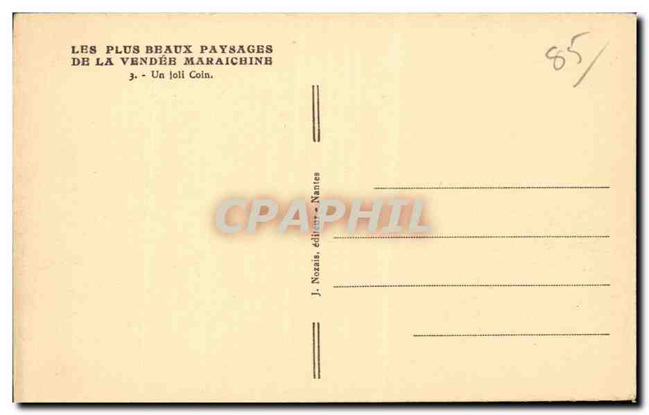 CPA Vendee maraichine Un joli coin — Rückseite