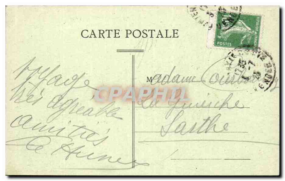 CPA Fontenay le Comte La fleche de Notre Dame et la rue des orfevres a vol d'oiseau — Back