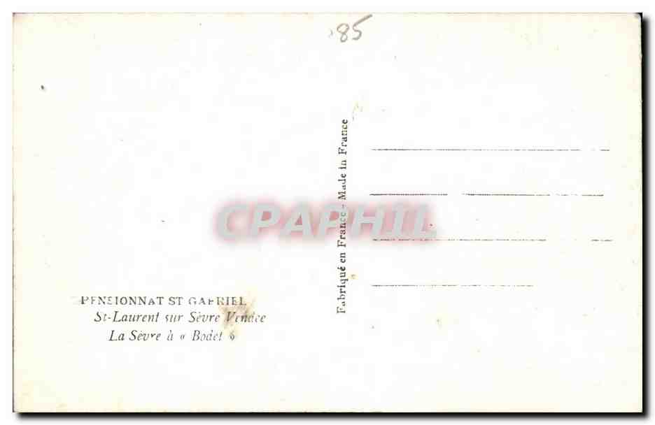 CPSM Pensionnat St Gabriel St Laurent sur Sevre La Sevre a Bodet — Rückseite