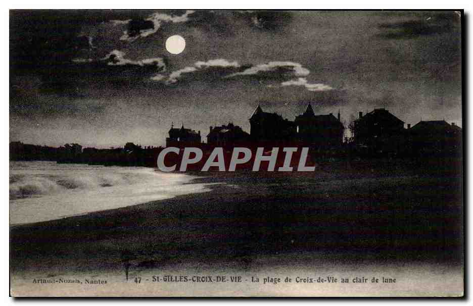 ST-GILLES-CROIX-DE-VIE - La plage de Croix-de-Vie au clair de lune — Arlandi-Nozola, Nantes, n°47
