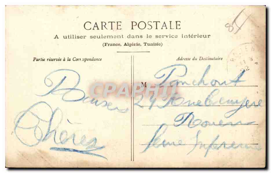 La Sablaise au Halage — Sables-d'Olonne — Collection Lucien Amiaud, N° 1374 — Rückseite