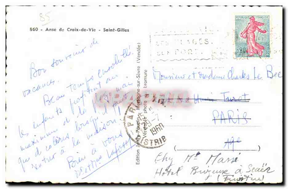 CPSM Anse de Croix de Vie Saint Gilles — Verso