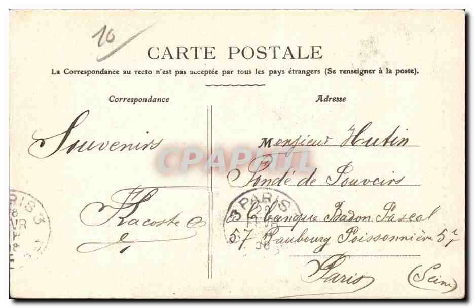 CPA Brienne le Chateau Statue de Napoleon 1er — Back