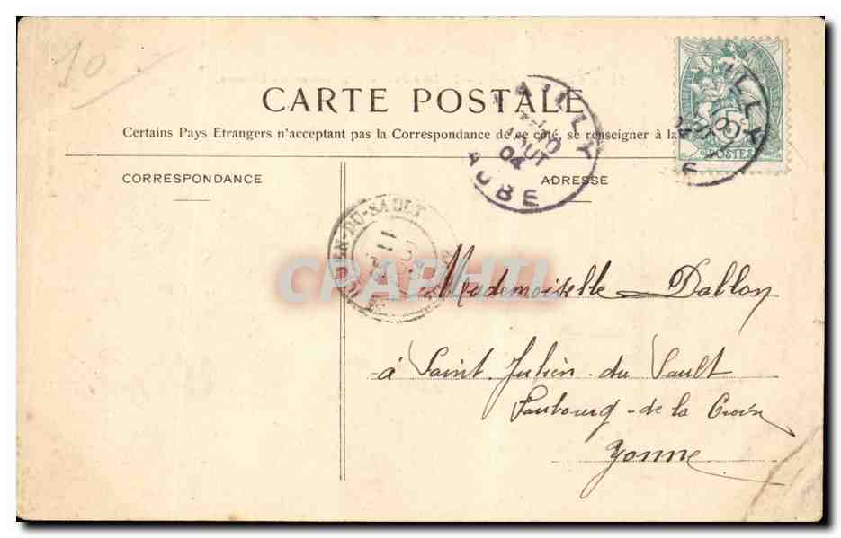 Camp de Mailly — Escuelas a fuego — Campo de caballos — Recuerdo P.D. — Reverso