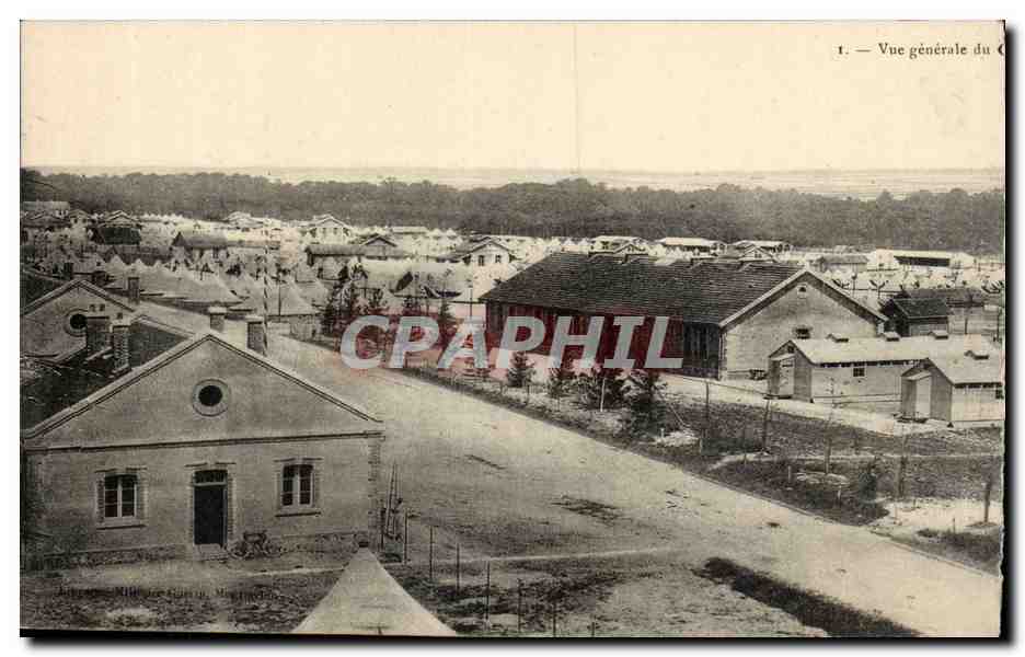 CPA CARTE DOUBLE Militaria Camp de Mailly Vue generale