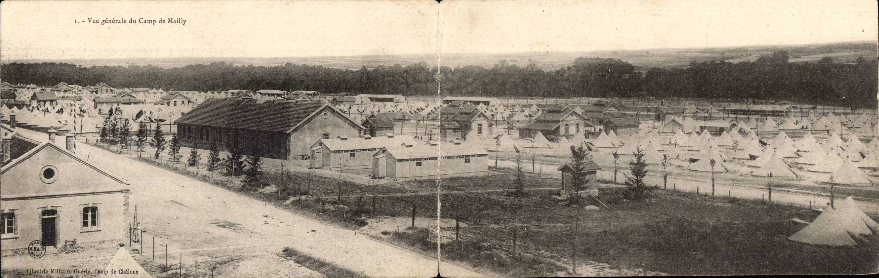 Camp de Mailly — Vue générale — Librairie Militaire Gourcy, Camp de Châlons