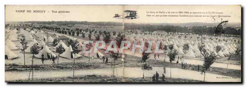 CPA Militaria Mailly le Camp Vue generale Avion Aeroplane