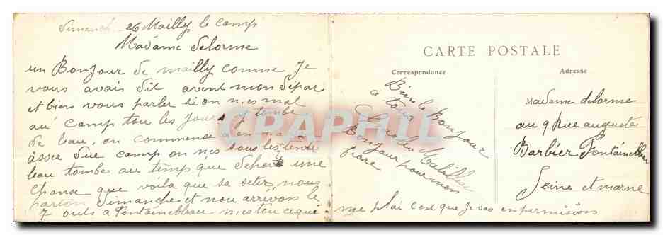 CPA Militaria Mailly le Camp Vue generale Avion Aeroplane — Rückseite