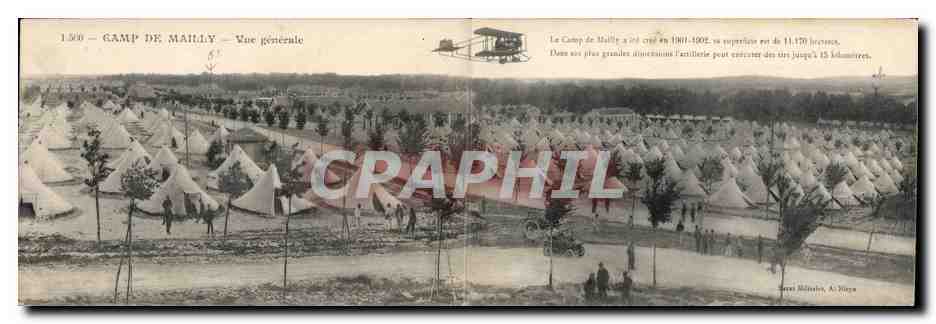CPA Militaria Mailly le Camp Vue generale Avion Aeroplane