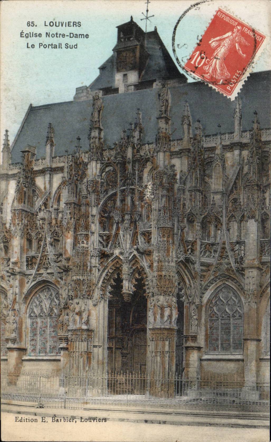 Louviers — Kirche Notre-Dame, Südportal — Edition E. Barbier, Louviers