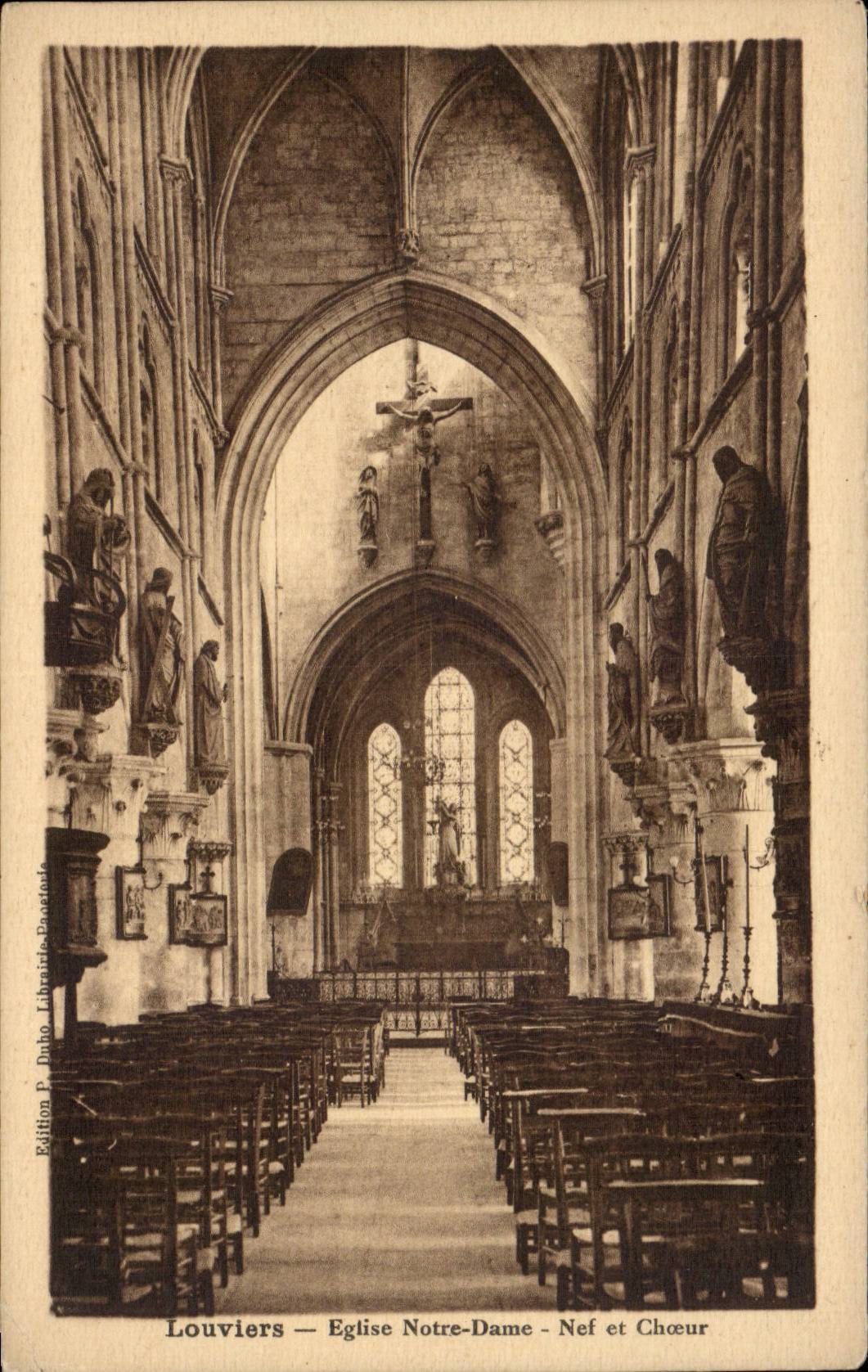 Louviers — Église Notre-Dame - Nef et Chœur — Édition P. Dupro